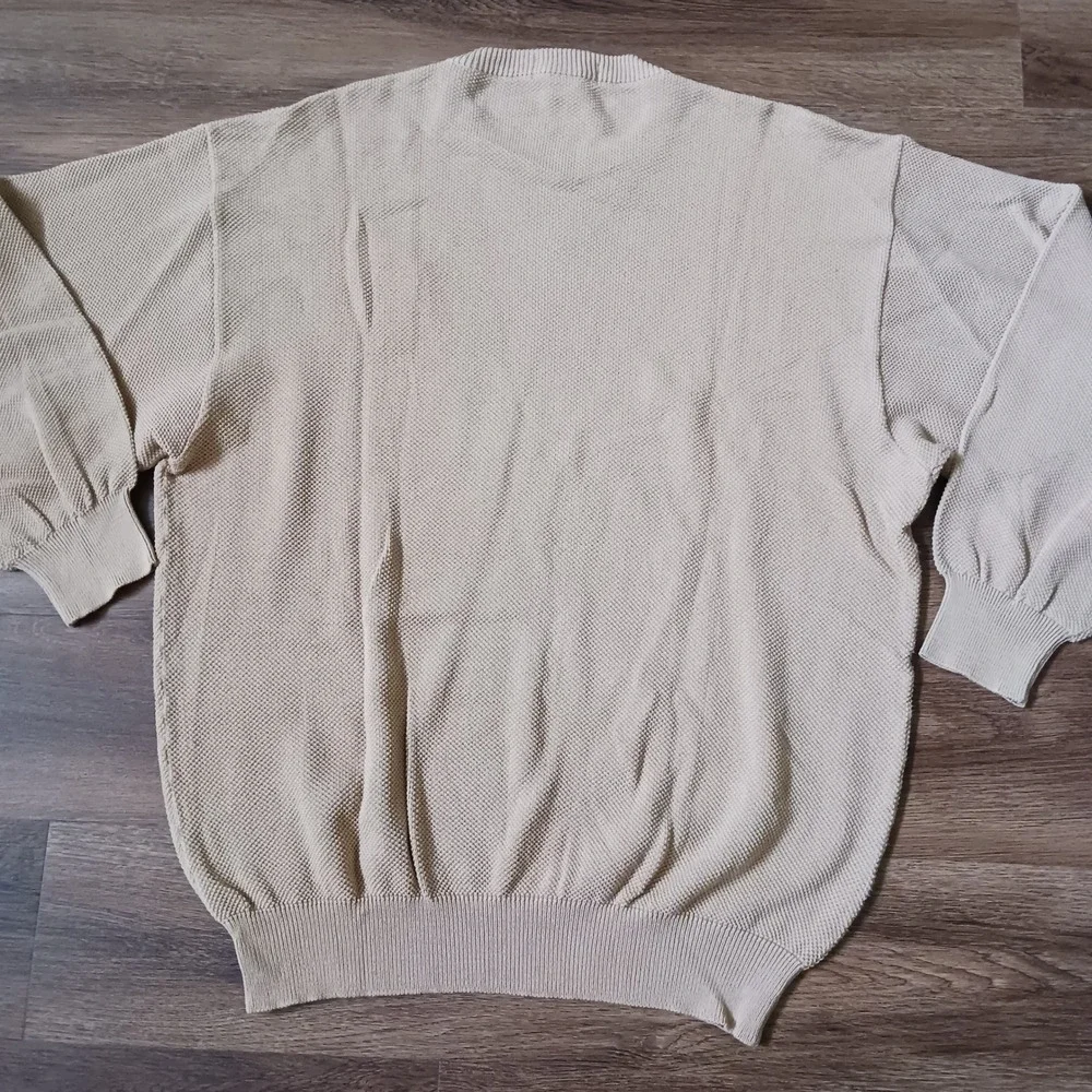 Duke Golf Club 1957 Sweater Mens XL Tan Peruvian Pima Cotton Knit Crew Neck